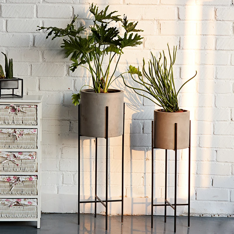 Concrete flower pot silicone mold concrete garden home large pot cylindrical design mold Silicone mold for cement flowerpot