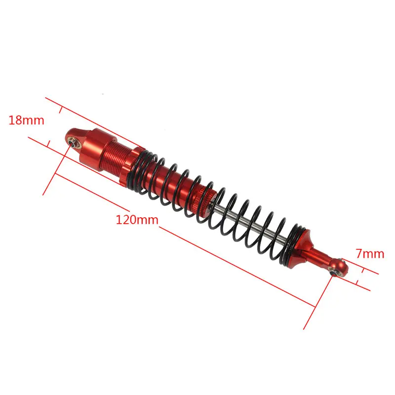 YEAHRUN 2 шт./4 шт. 90/100/110/120 мм регулируемый амортизатор красный для 1/10 RC TRX-4 призрак SCX10 D90
