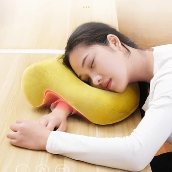 

Office artifact 2019 New Multi-function Nap Pillow a Variety of Colors Hollow Plush Solid Color Pillow to Relax Yourself