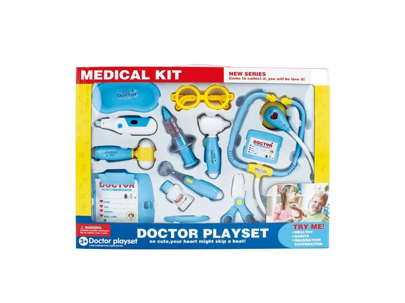 

Doctor Play House Toolbox Children Doctor Toy Set Educational Model Medicine Box Injection Model Echometer