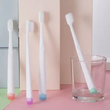 

2 Pcs/set Adult Nano Toothbrush Ultra-fine Soft Hair Brush Small Head Portable Travel Couple