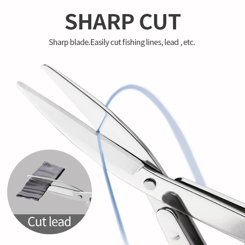 Fishing Scissors LINNHUE Foldable Portable Aluminum alloy Sharp Cut PE Line Lead Gold Silver Multifunction Scissors Fishing Tool