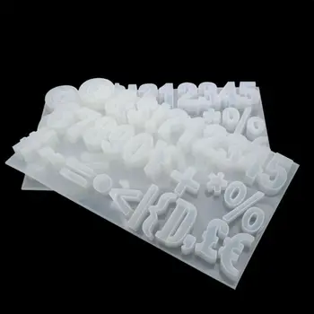 

DIY Crystal Epoxy Molds Symbol Digital Silicone Mold Mirror Face Pendant Making Q0KE