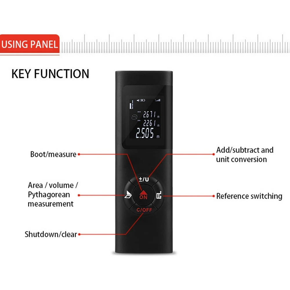 Details about   Mini LCD Digital Laser Distance Meter Rangefinder Measure Range Finder Tool JQ40 