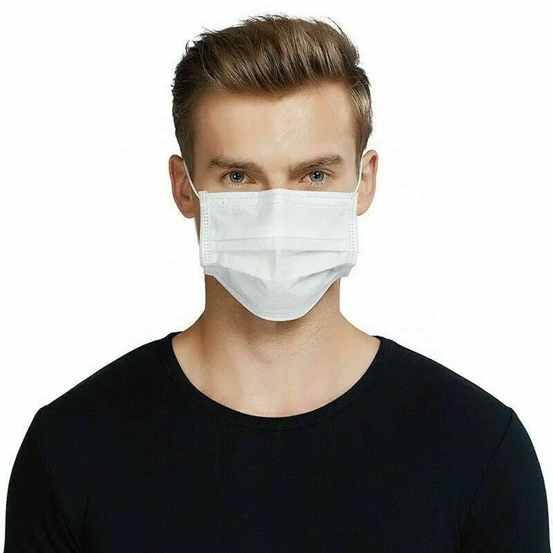 50 PCS Dust Proof Face Mask Mouth Respirator Masks Pack Nonwoven Fabric Disposable White Assorted 3 Layers | Дом и сад