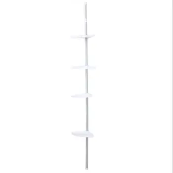 

No Drilling Four Layers Bathroom Triangle Landing Convenient Storage Rack Toilet Shower Room White Shelf