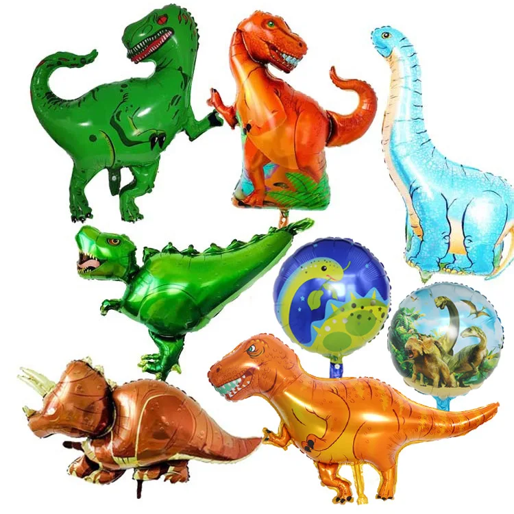 Воздушный шар с динозавром, 1 шт., 3D фольга, стоящий зеленый динозавр, красный дракон, на день рождения, декоративные вечерние принадлежности для мальчиков, детские игрушки, гелиевые шары