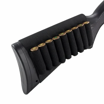 Tactical 9 Rounds Shells Holder Cartridges Ammo Carrier Bullet Pouch Elastic Butt Stock Hunting Rifle Accessories 1