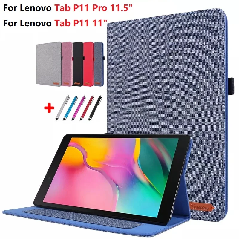 Cloth Tpu Flip Tablet Cover For Lenovo Tab P11 Case 11 Inch 2020 Tablet