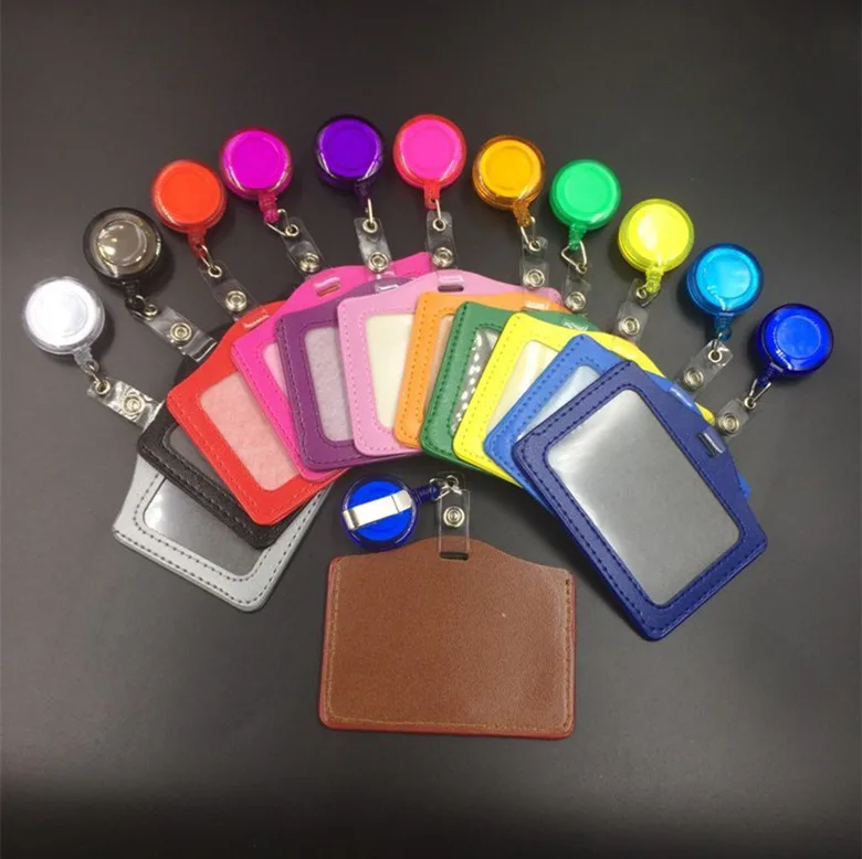 Bag Card-Holder Badge Lanyard Leather Clear Business Employee Transparent PU PVC Student