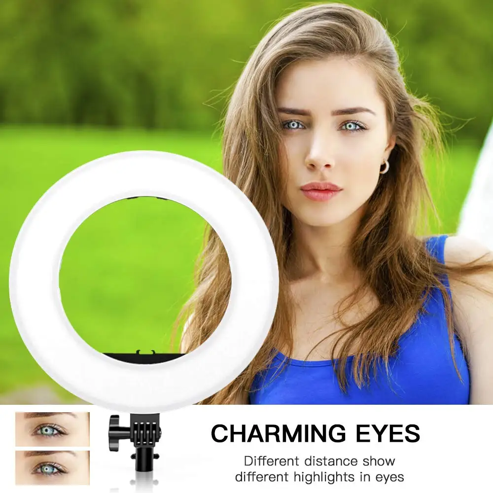  capsaver 14 inches Ring Lamps LED Ring Light Makeup Light Selfie Annular Lamp with Stand Phone Hold - 4000096168510