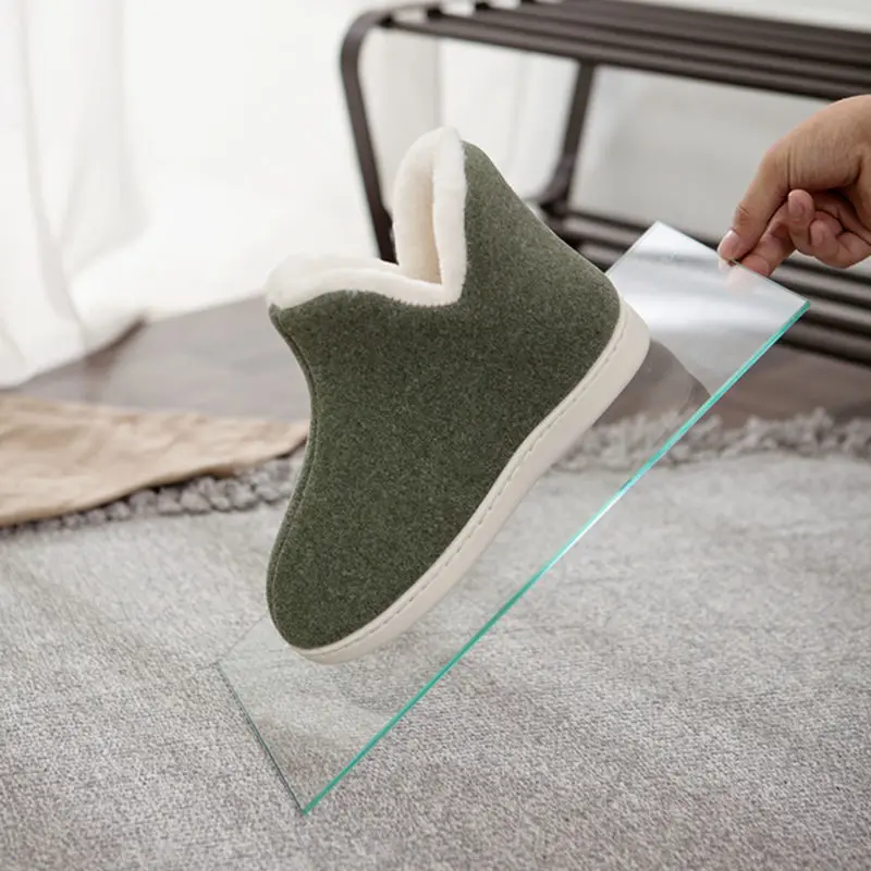 Waterproof Winter Slippers For Men Fur Slides Unisex Suede Plush Shoes Man Casual Walking Loafers Spring