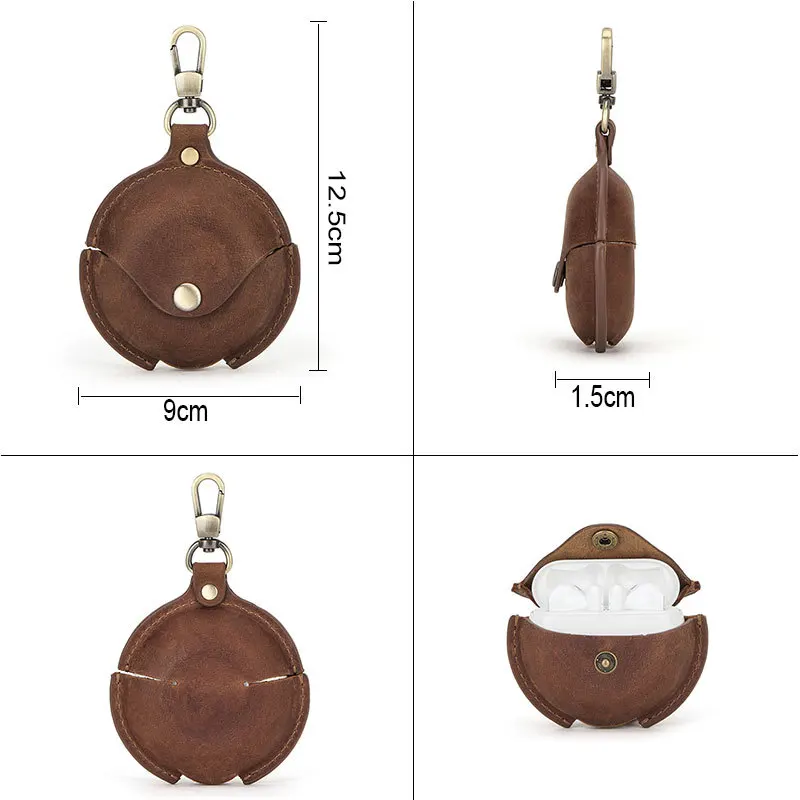 Genuine Cow Leather Case Cover For Huawei Freebuds 3 Bluetooth Earphone Cases Headphone Accessories Protector Earbud Case Cover
