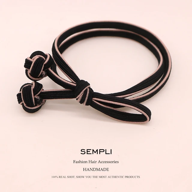 Sempli High Quality Elastic Band Tight Durable Gums for Woman Girls Strong Sweet Hair Bands Christmas Rubber Bands Accessories Black