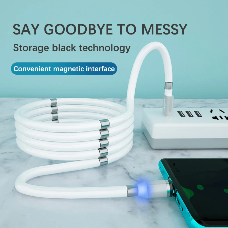 5A Magnetic Fast Charging Data Cable Black Technology High-Speed Transmission Suitable For Android/Type-C/Iphone Portable | Мобильные