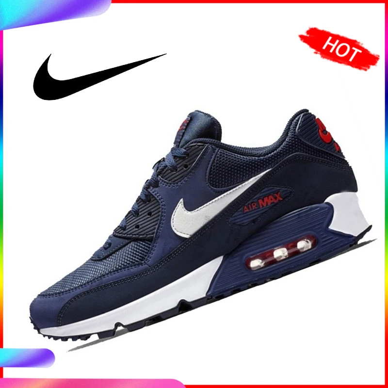 Оригинальный Nike Оригинальные кроссовки AIR MAX 90 Для мужчин бега классические Спорт на открытом воздухе обувь дышащие прочные кроссовки AJ1285-403