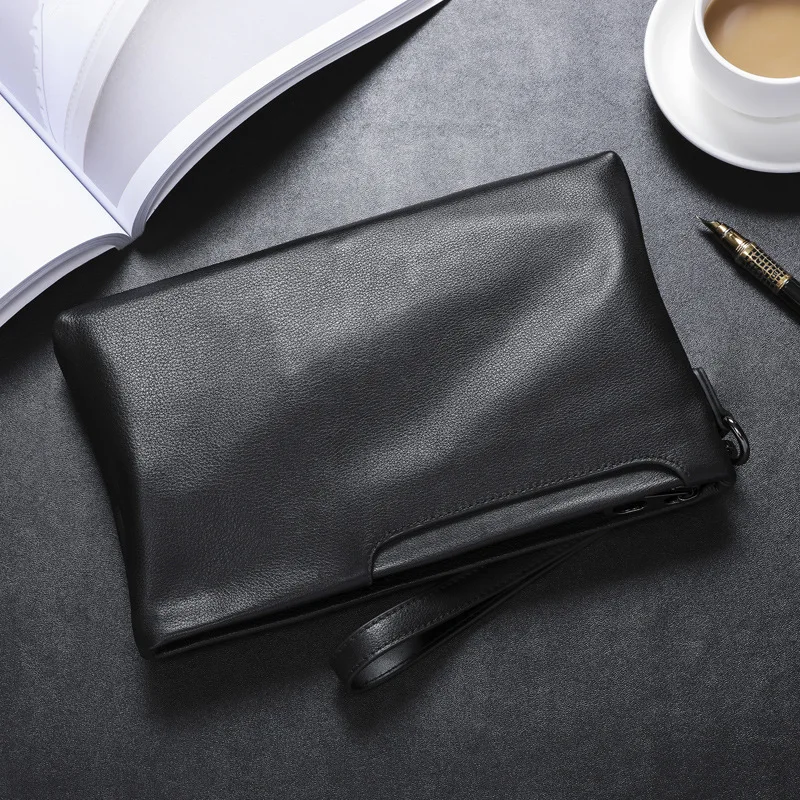 

Genuine Leather Clutch Bag Men's 2019 New Style Fashion Soft Leather Cowhide Men Clutch Bag Business Thin Envelope Bag