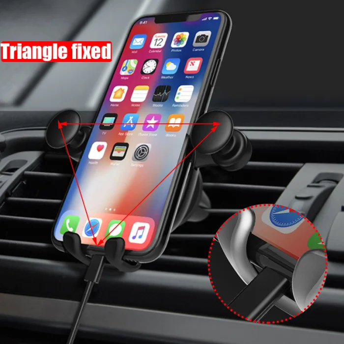 Автомобильный держатель для телефона Gravity Phone Mount для автомобильных вентиляционных отверстий с поворотом на все градусов навигационный кронштейн NJ88