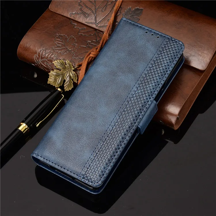 Luxury Leather Wallet Flip Case with Magnetic Closure and Photo Frame