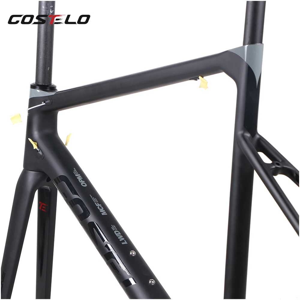 Top 766g only disc Costelo Speedmachine 1.0 ultra light carbon fiber road bike frame bicycle bicicleta frame seatpost fork headset 4