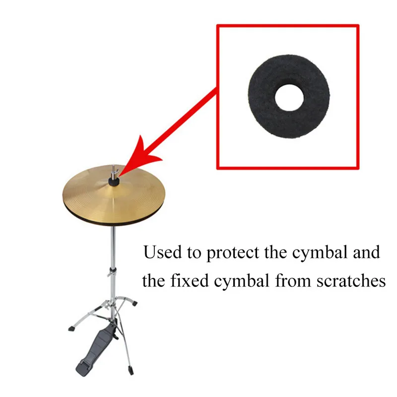 10 шт. аксессуары для барабана Hi-hat клатч+ ключ+ ступенчатый молоток/молоток+ подвесной винт+ Bracts шерстяной коврик ударные инструменты