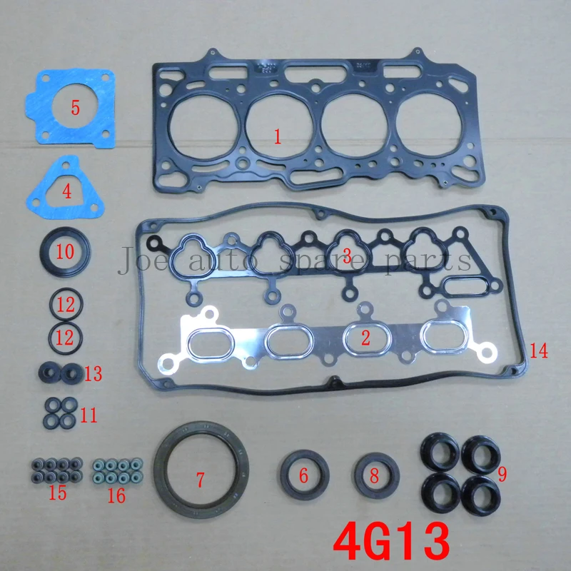 Полный комплект прокладок двигателя 4G13 (16 в) для Mitsubishi COLT MK/CEDIA 1.3L 1299cc 2000 50217900
