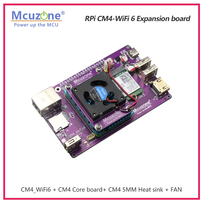 Mcuzone CM4 SSD WIFI6 Board CM4 拡張ボード CM4 wifi6 WiFi 6E expansion board,Raspberry Pi Compute Module 4