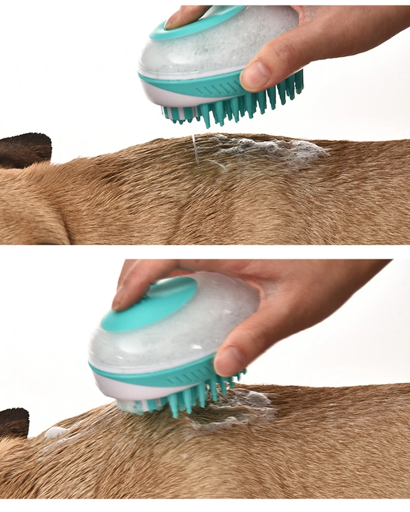 Multifunction Hair Remover Massage Silicone Dog Bath Grooming Brush Pet Cleaning Supplies With Shampoo For Puppy And Kitten8