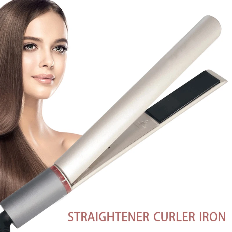 

Выпрямитель для волос 2 в 1, плойка, керамический утюжок для выпрямления и завивки, инструмент для укладки, сухое и влажное использование, для всех типов укладки волос