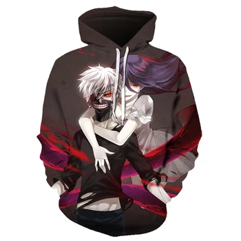 

Tokyo Ghoul Hoodies 2020 New Fashion Funny Anime Hoodie and Sweatshirts 3d Hooded harajuku Hip Hop Men Women Asian size