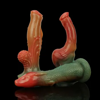 Realistic Multi-style New Animal Dildo Soft Silicone Horse Dragon Big Penis Sex Toys For Couples Female Masturbation Adult Games 2