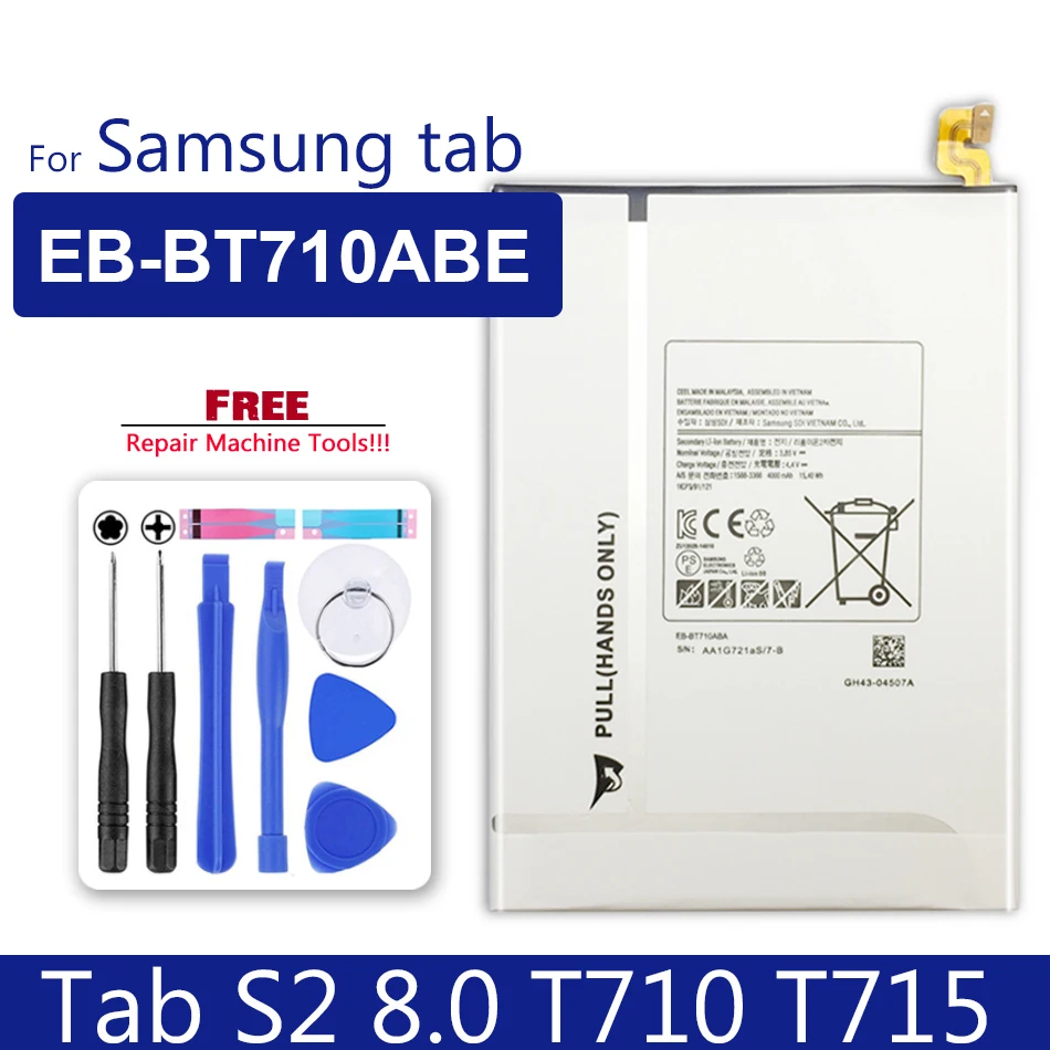 Аккумулятор EB-BT710ABE для планшета Samsung Galaxy Tab S2 SM-T710 T715 T715C T719C 4000 мА · ч | Компьютеры и