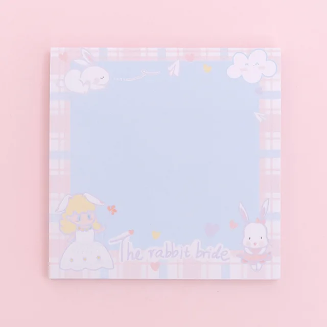 80Page Mint Rabbit Sticky Notes Cute Bunny Student Cartoon Can Tear Memo Pads Kawaii Stationery Office School Supplies Notebook 12 magical princess
