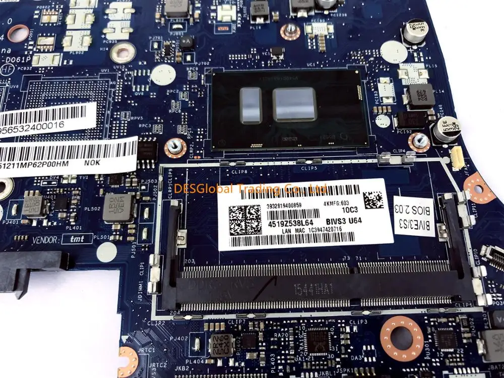 price reduction  For Lenovo E31-80 500S-13ISK G31-80 Laptop Motherboard DDR3 I5-6200U SR2EY BIVS3/BIVE3 LA-D061P Mai