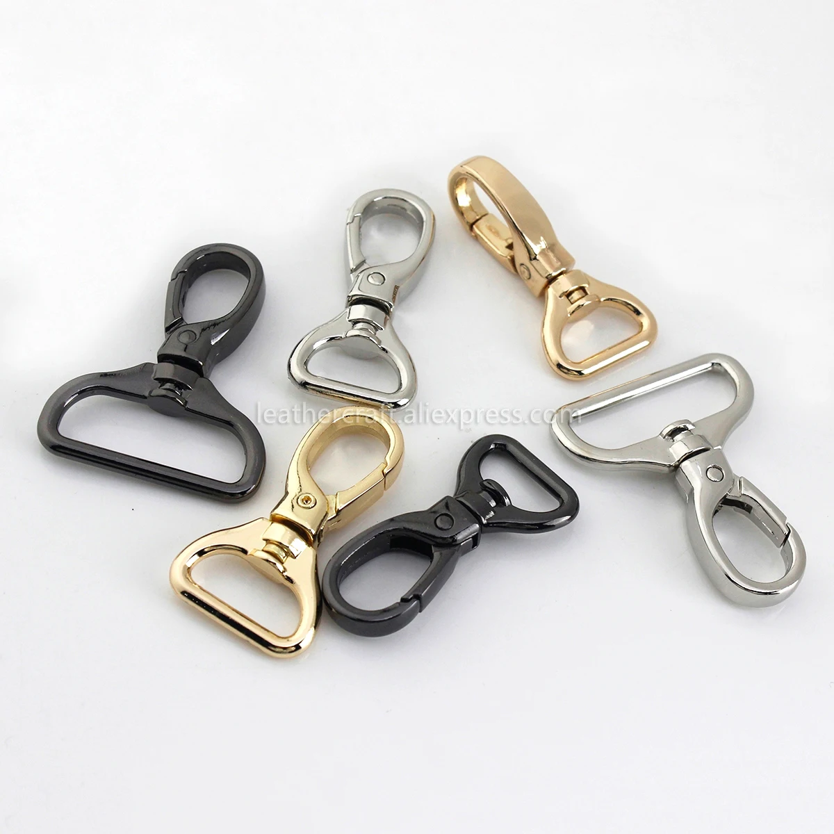 Metal 4 Sizes Snap Hook Trigger Lobster Clasps Clips Flat Bottom Spring Gate Leather Craft Pet Leash Bag Strap Belt Webbing 1pcs