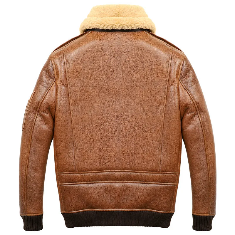 

Real Fur Coat Winter Men Clothes 2020 100% Genuine Leather Sheep Shearling Bomber Jacket Sheepskin Coats Hiver 920