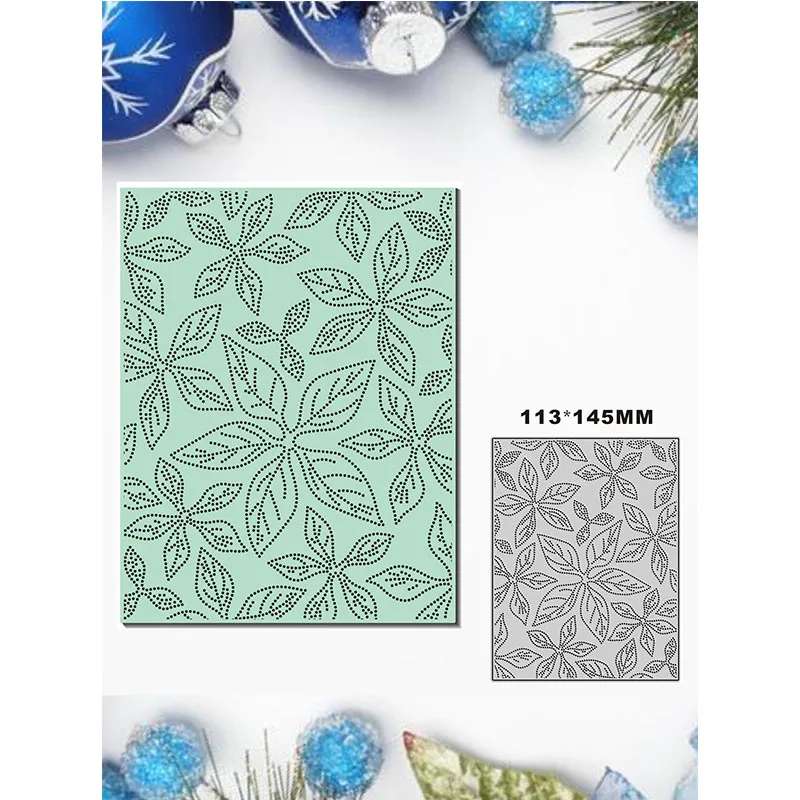 

2021 New Leaf Flower Dotted Background Metal Cutting Dies for Scrapbooking Paper Craft and Card Making Embossing Decor No Stamps