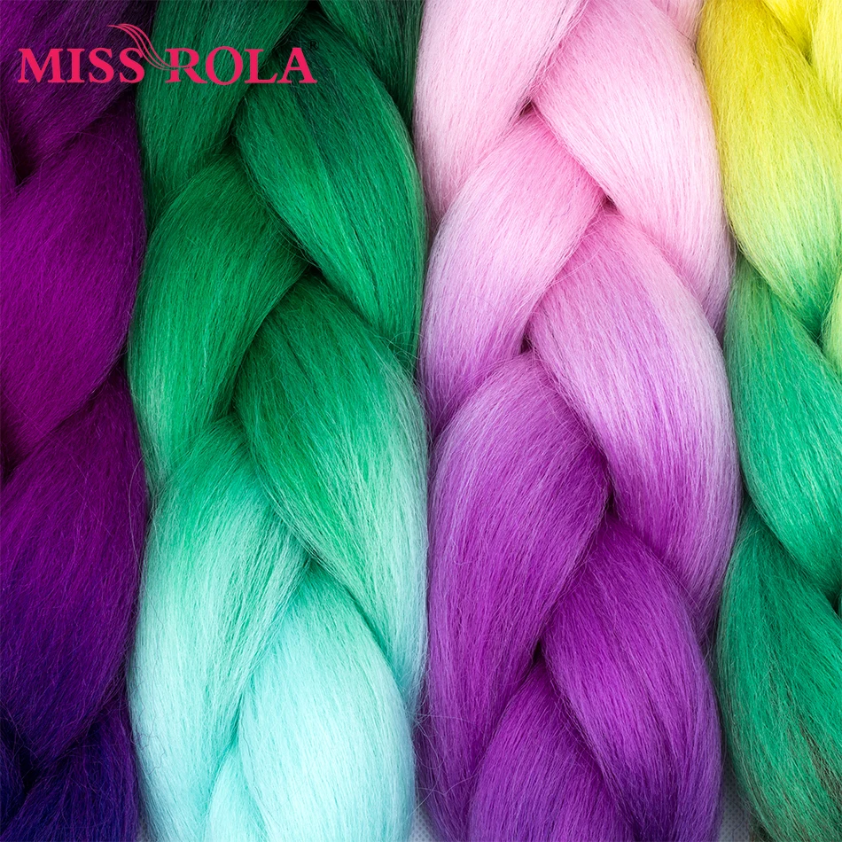 Miss Rola Synthetic 24inch Jumbo Braiding Hair Extensions 1 Tone 100g High Temperature Fiber Braiding Hair for women