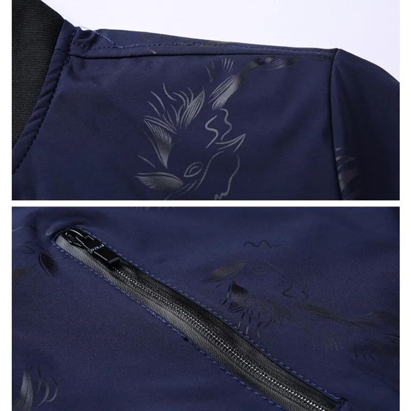 90% OFF 2019 Spring men slim fit Jacket Floral Printed Cotton Zipper Casual Stand Collar Jackets Male Long Sleeve windbreaker Coat