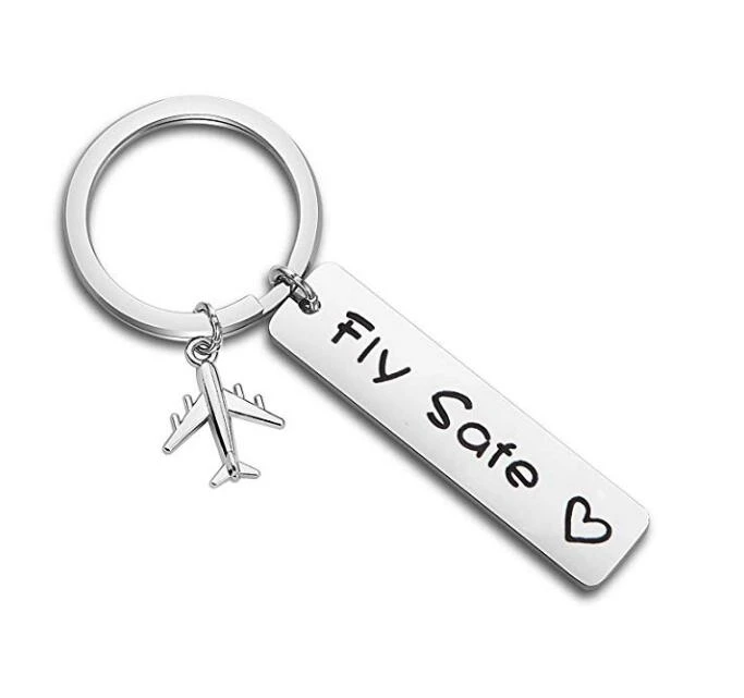 

Pilot Gift Fly Safe Keychain Traveling Keychain Flight Attendant Gift