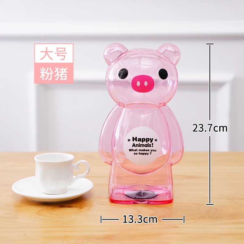 Little Bear Transparent Piggy Bank Cartoon CreativePiggy Bank Articles Props Gift Cartoon Money Saver Children Kids Gift AA50MB - Цвет: D