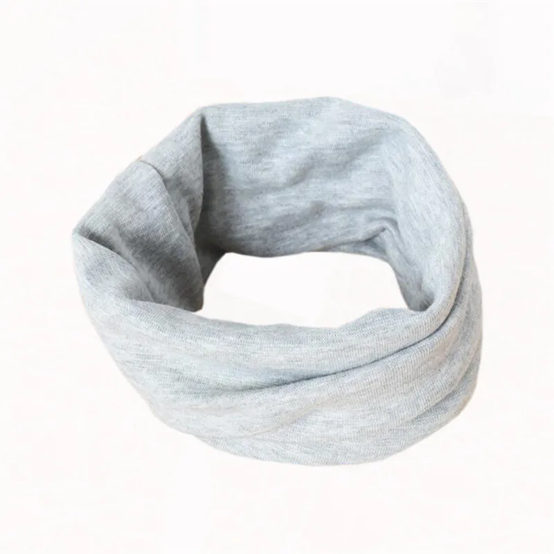 light grey scarf Новая Детская уличная Танцевальная Хип-хоп шляпа весна осень Хлопковая шапочка для младенца шарф для мальчиков и девочек вязаная шапка зимняя однотонная детская шапка - Цвет: light grey scarf