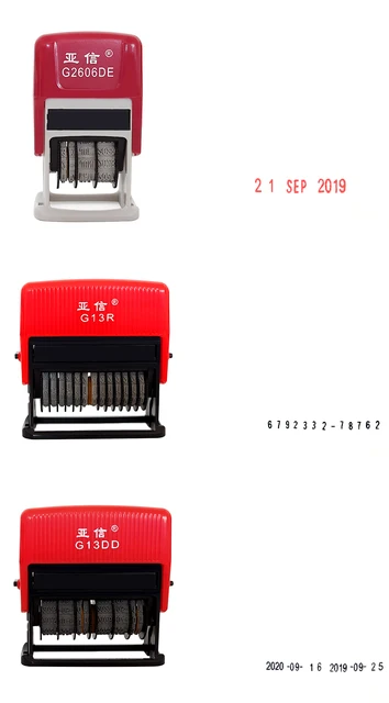 Roller Date Stamp With Inner Inkpad Chinese English Year Month Digital  Seals DIY Hand Account Self