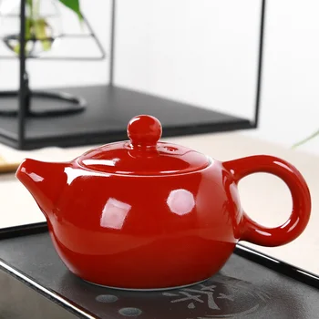 

High quality colorful glaze Tea pot, Elegant Design Tea Sets Service , China Red teapot Porcelain Teaware Creative Gifts