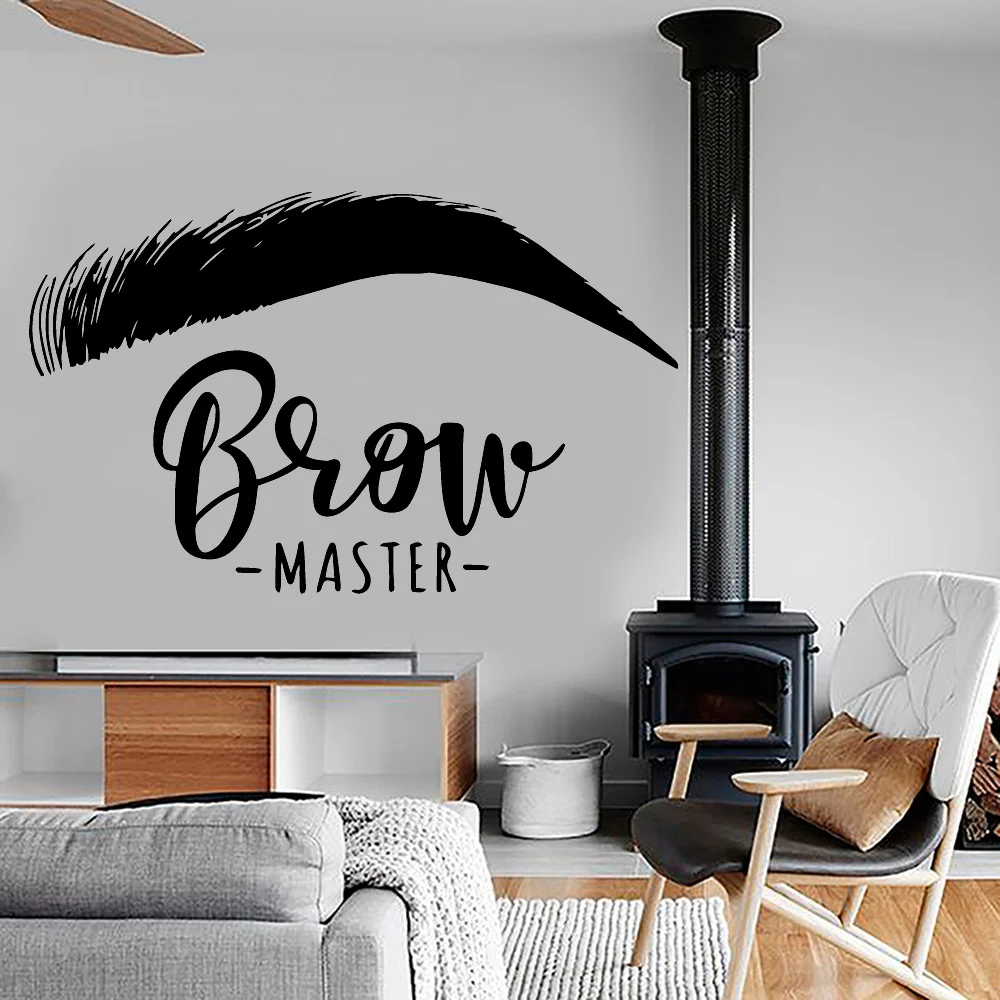 Beautiful Brow Wall Sticker Eyelashes Decor Vinyl Decal For Beauty Salon Room Stickers Eyebrows Wall Decals For Brow Bar Poster wall stickers