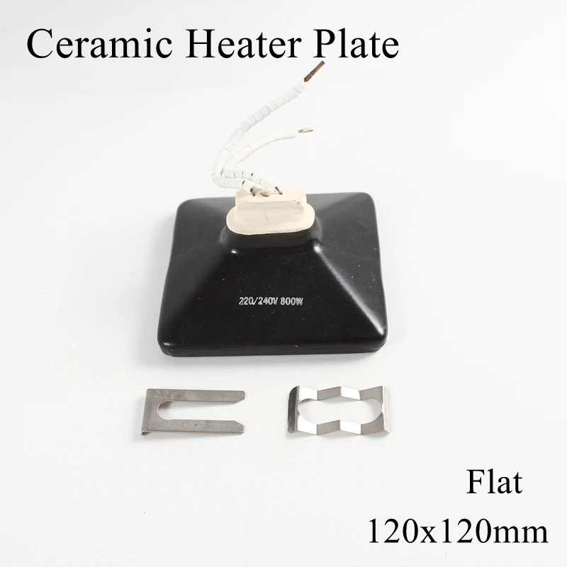 

1pc/lot 120x120mm 400~800W Ceramic Heater Plate Infrared Top Air Heating Board For BGA Rework Station Pet Lamp With Metal Clip