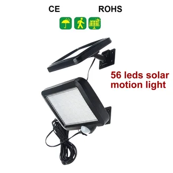 

56 LED flashlight motion sensor waterproof solar garden street wall light security lamp split mounting for garden stairs steps