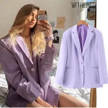 Увядший модный блогер винтажный однотонный фиолетовый оверсайз-блейзер feminino Женский блейзер mujer женские блейзеры и куртки