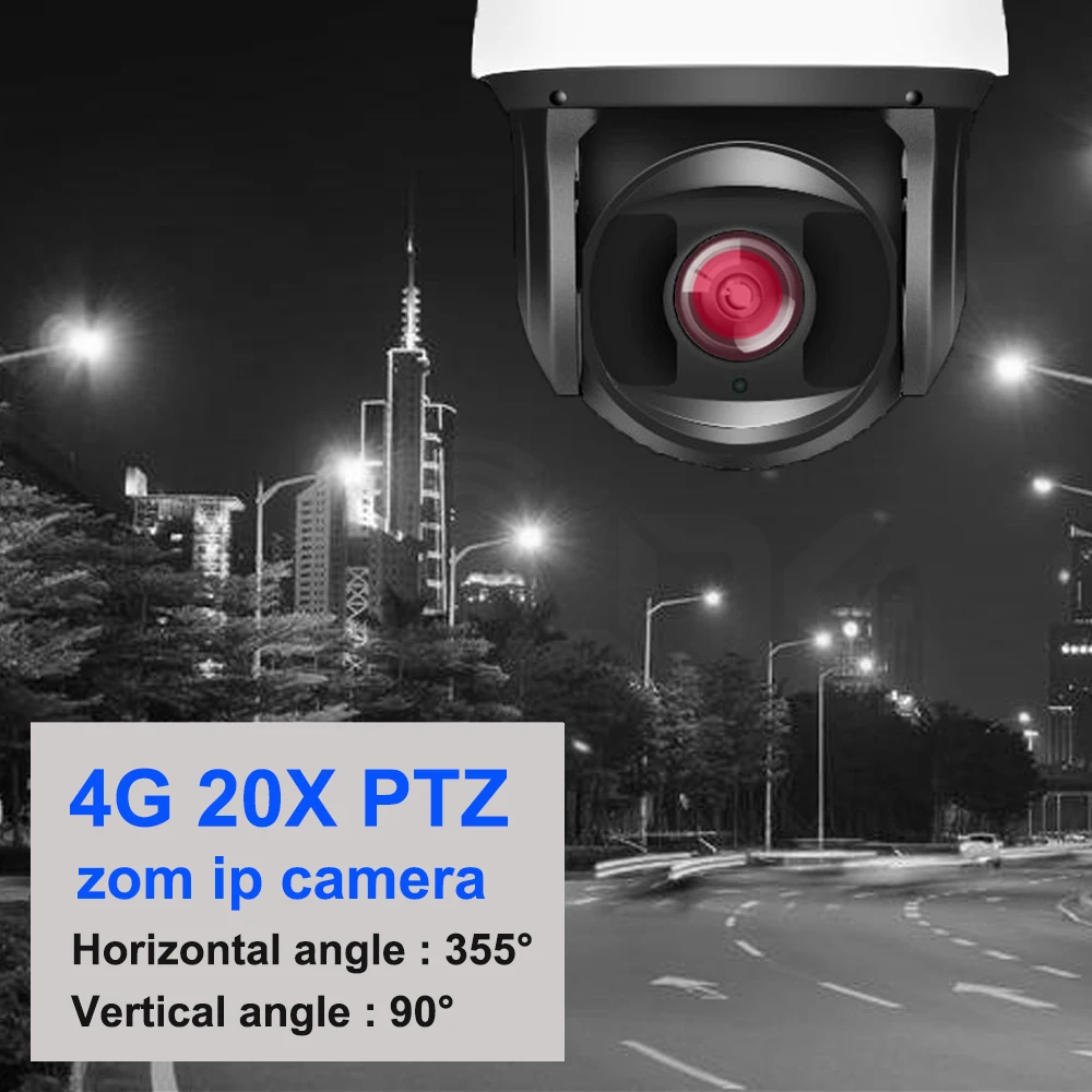 4G SIM Card PTZ IP Camera 1080P 20X Optical Zoom 7 inch Outdoor Security Speed Dome Wireless WIFI Camera IR Night Vision 200M