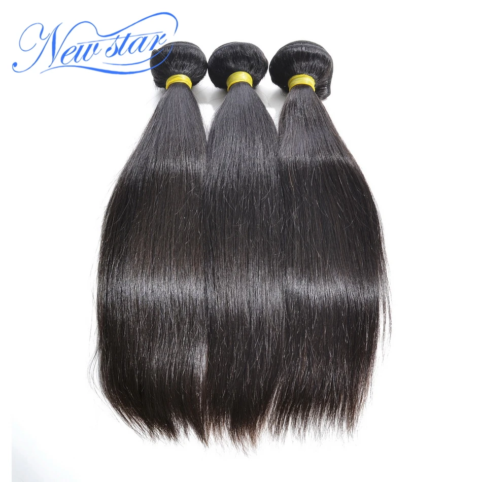 

New Star Indian Straight Virgin Human Hair Weave 3 Bundles Hair Weft Extension 100% Unprocessed Intact Cuticle Hair Weaving